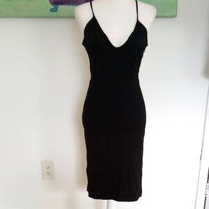 Bebe Black Sleeveless Midi Dress